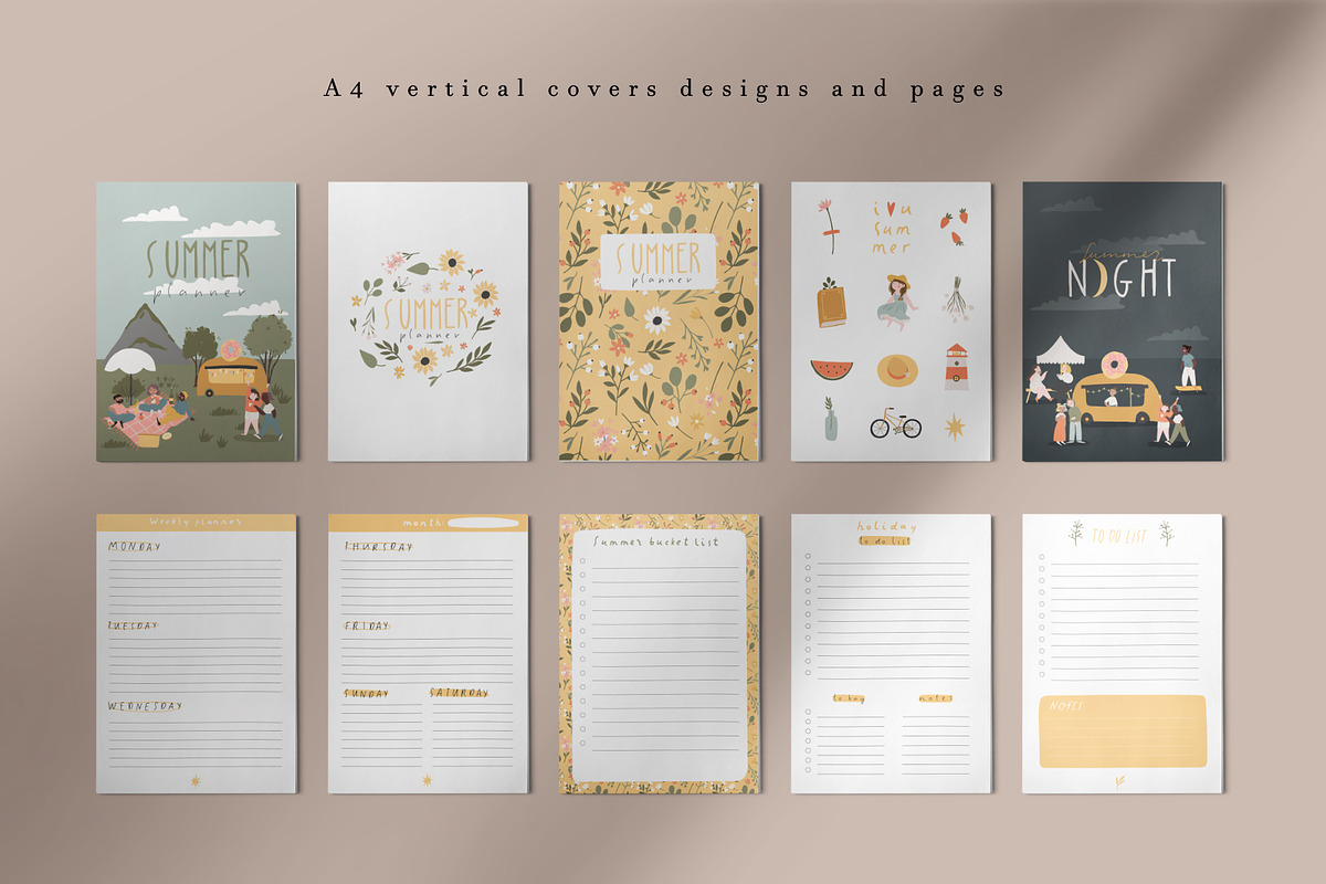 SUMMER planners - stationery set, a Stationery Template by Cute Atelier (Photo 5 of 10)