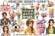 Watercolor Spring Bliss Clipart, an Illustration by OK Design (Thumbnail 1 of 6)