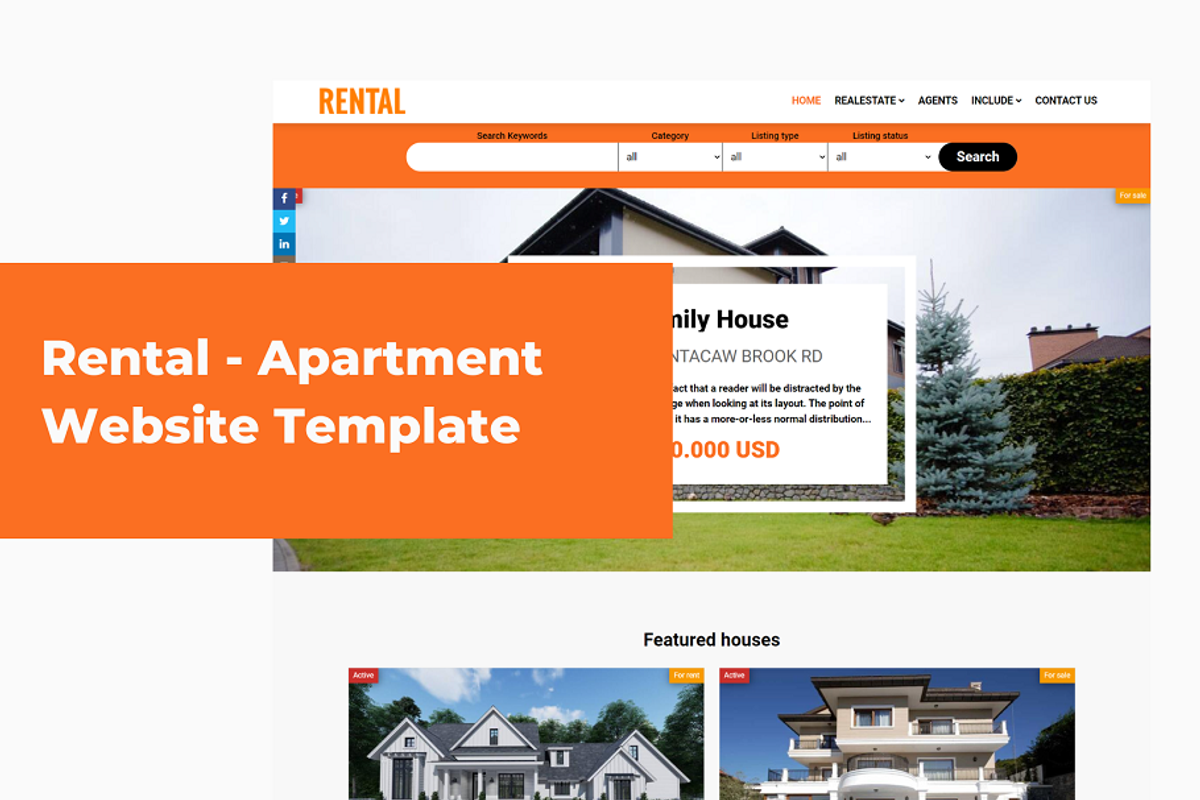 Rental - Apartment Website Template, a HTML Template by Ordasoft (Photo 1 of 3)
