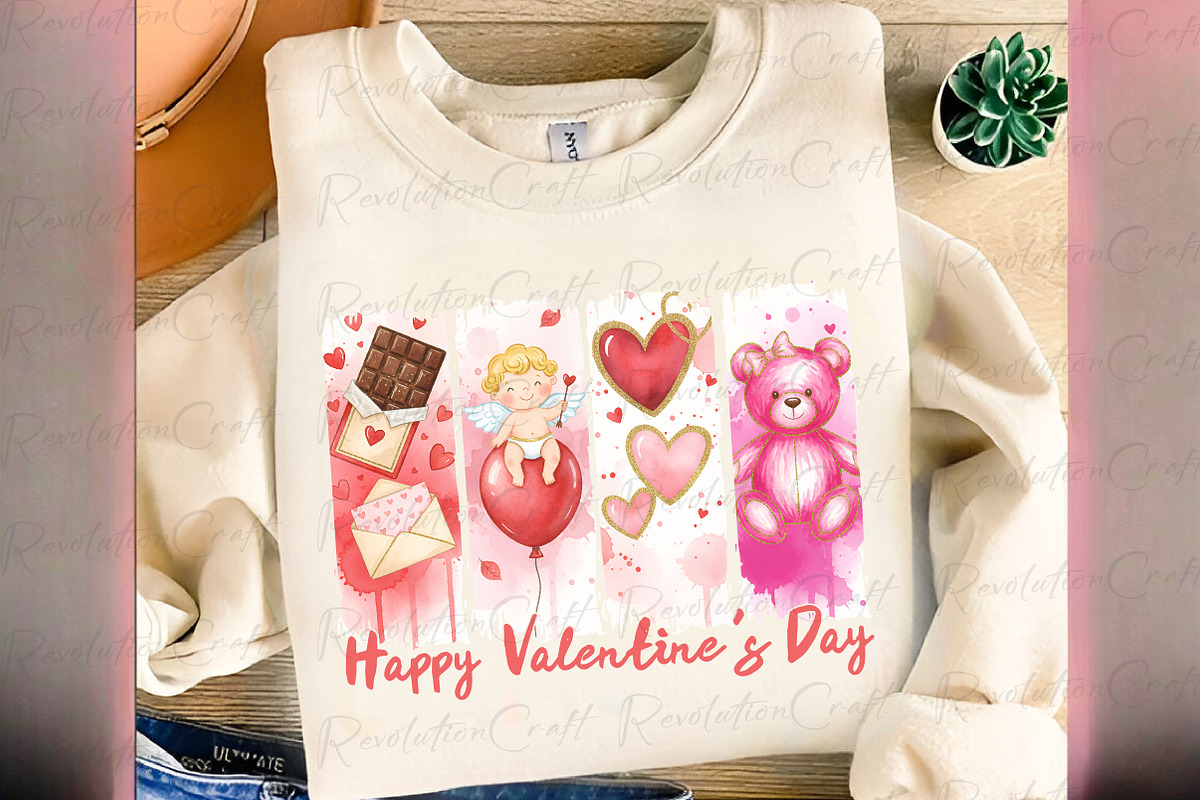 Happy Valentine's Day Brushstrok PNG, an Illustration by OK Design (Photo 3 of 4)
