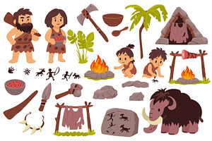 Stone Age Characters, an Illustration by alexdndz