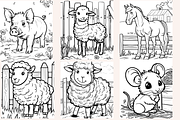 Farmyard Animals Coloring Pages, an Animal Illustration by PrintHaven Designs (Thumbnail 6 of 9)