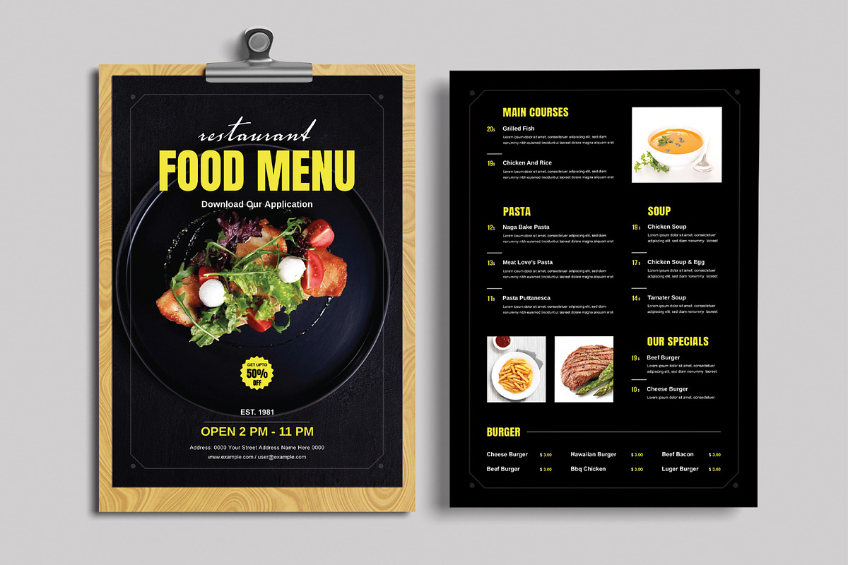 Restaurant Food Menu