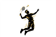 60 Badminton Player Smash Silhouette, a Person Illustration by Amazin_art (Thumbnail 7 of 42)