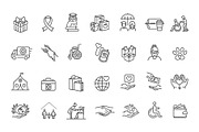 Charity and volunteering icon set, an Outline Icon by Tettygreen (Thumbnail 2 of 2)