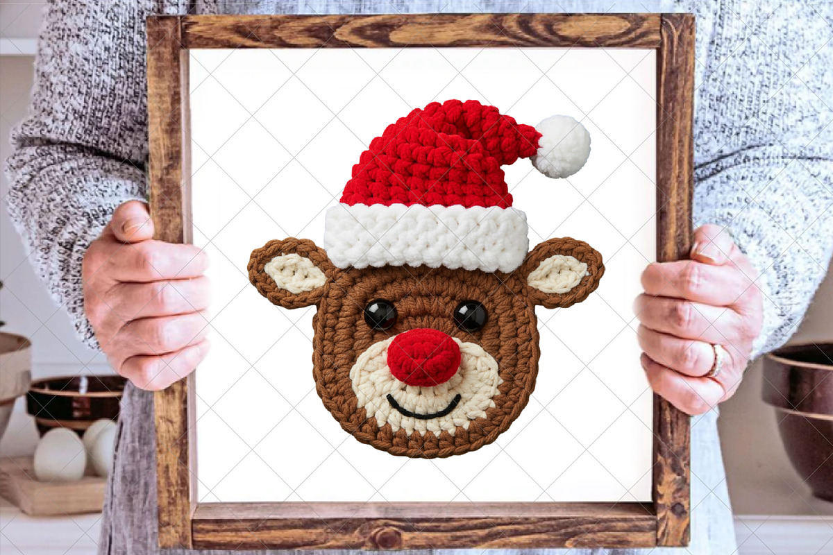 Crochet Rudolph Reindeer PNG, an Illustration by SinaCreation (Photo 4 of 7)