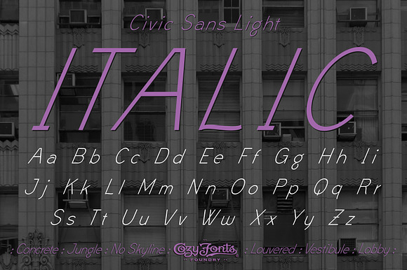 Civic Sans Light Italic preview 2
