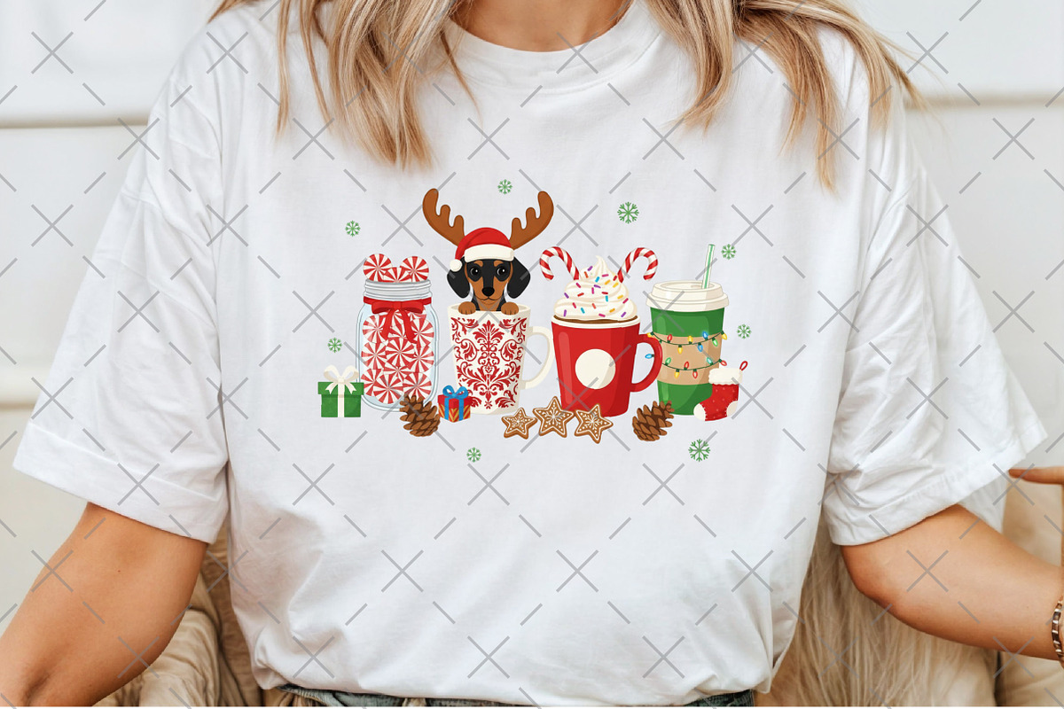 Dachshund Christmas Latte Coffee Png, an Illustration by Craft Nest (Photo 2 of 6)