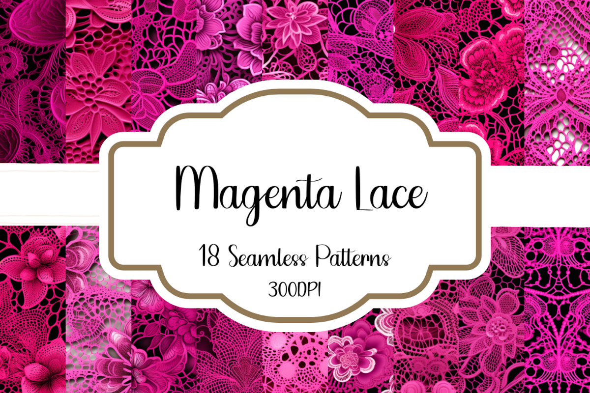 Magenta Lace Seamless Patterns, a Pattern Graphic by PrintablesByFranklyn (Photo 1 of 4)