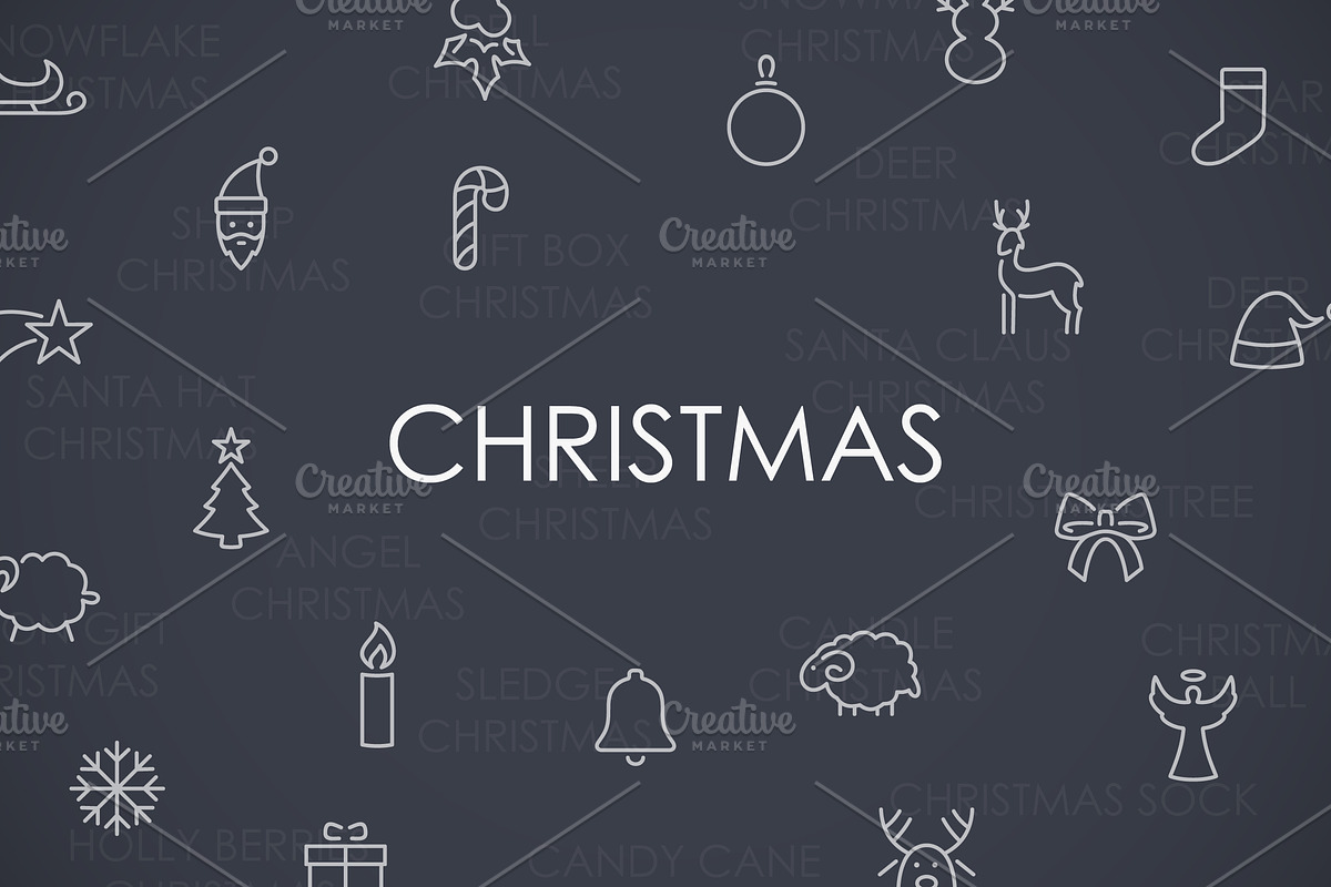 Christmas thinline icons preview 2