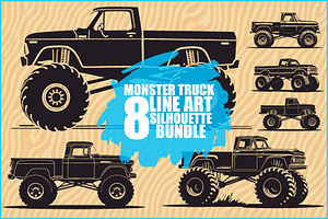 Big Wheel Truck Line Drawing, an Illustration by musafir_fashion