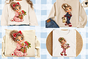 Christmas Pajama Girl Clipart Bundle, a Person Illustration by Ink Gallery (Thumbnail 13 of 13)