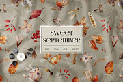 Watercolor Autumn Seamless Pattern, a Graphic by PROTEA Watercolor Studio (Thumbnail 1 of 9)