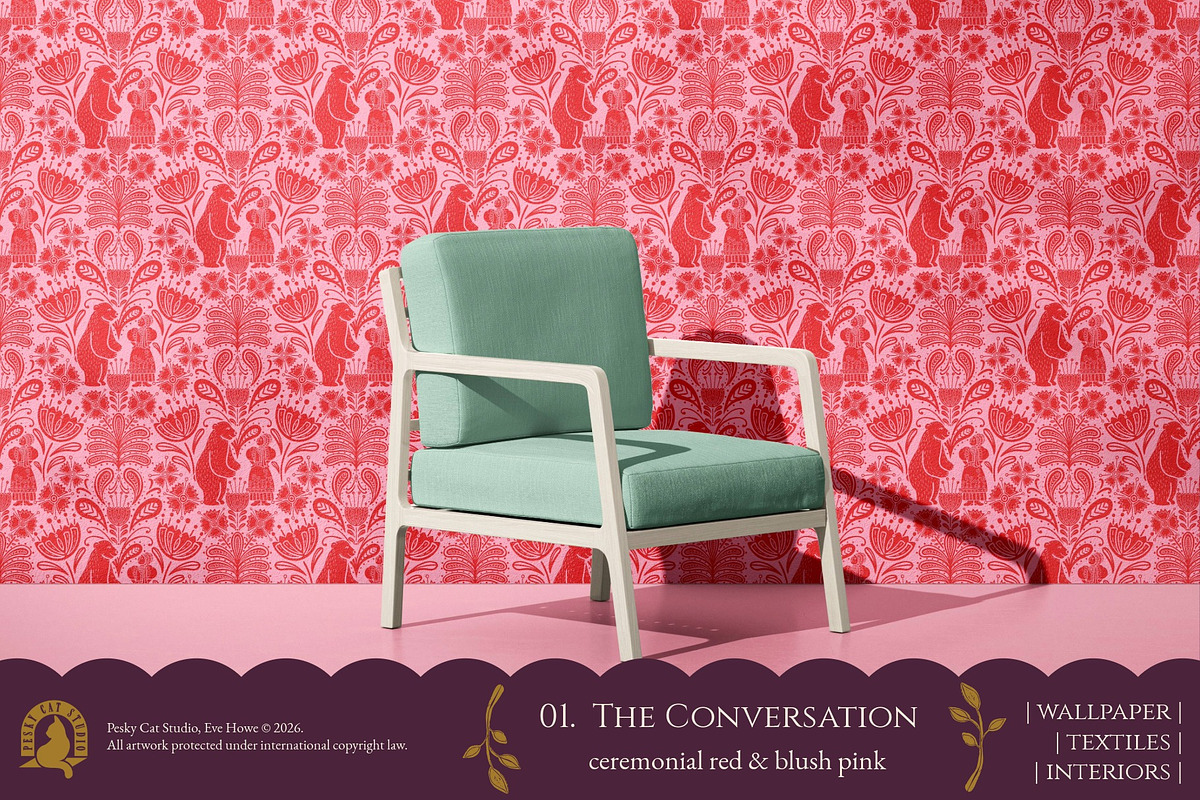 Slavic Folk Art Wallpaper & Textiles, a Pattern Graphic by Pesky Cat Studio (Photo 2 of 8)