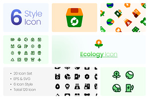 6 Styles Ecology Icon Pack, a Duotone Icon by hafizhhapis