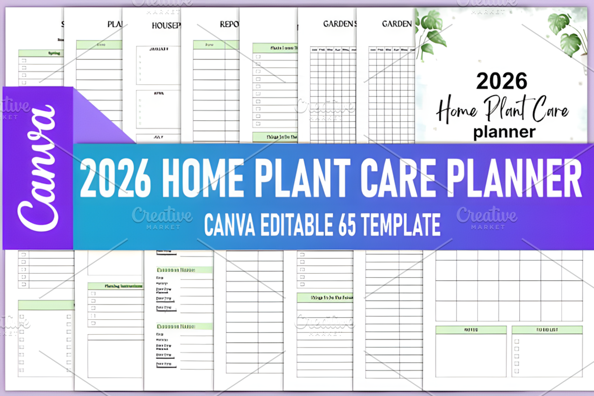 2026 Home Plant Care Planner Canva, a Design Template by Design Station (Photo 3 of 3)