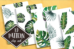 Tropical Leaves Watercolor