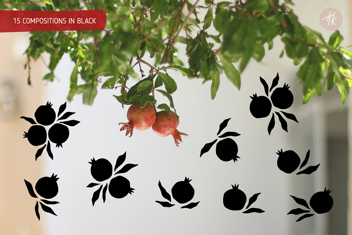 Pomegranate Fruit Clipart Set, an Object Graphic by Alena Koval (Photo 10 of 16)