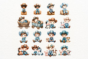 Blue Cowboy Clipart Set, a Person Illustration by Nicolle's Colorful Art (Thumbnail 2 of 8)