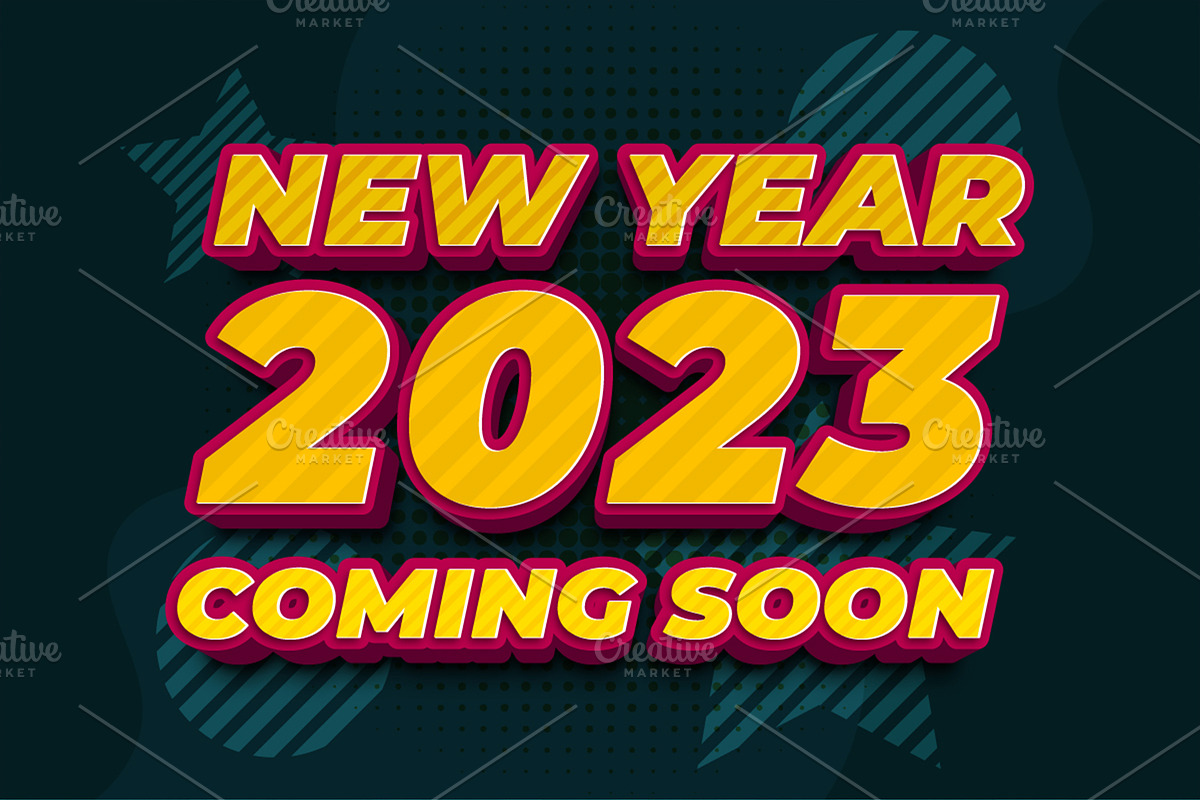 New year 3d Editable Text Effect, a Layer Style Add-On by bdrobin (Photo 1 of 2)