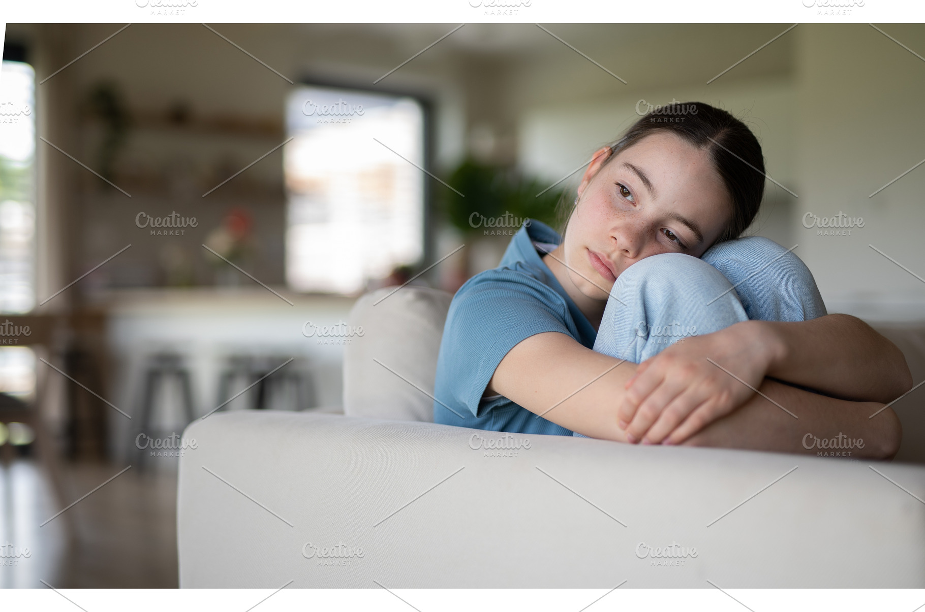 Teenage girl struggling with, a Person Photo by HalfPoint