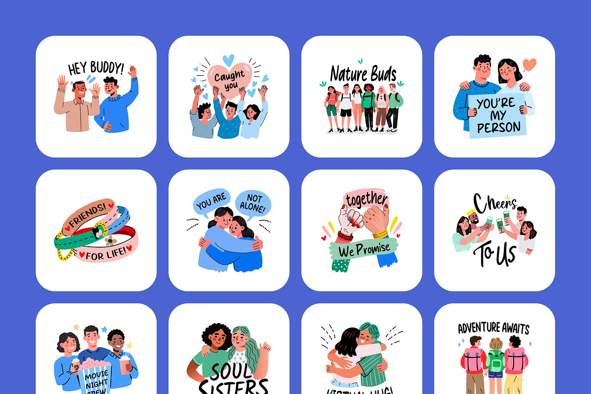Friends Stickers Pack, an Emoji Icon by Prosymbols (Photo 9 of 9)