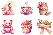 Pink Mother's Day Clipart, an Illustration by DreamArtGraphic (Thumbnail 2 of 4)