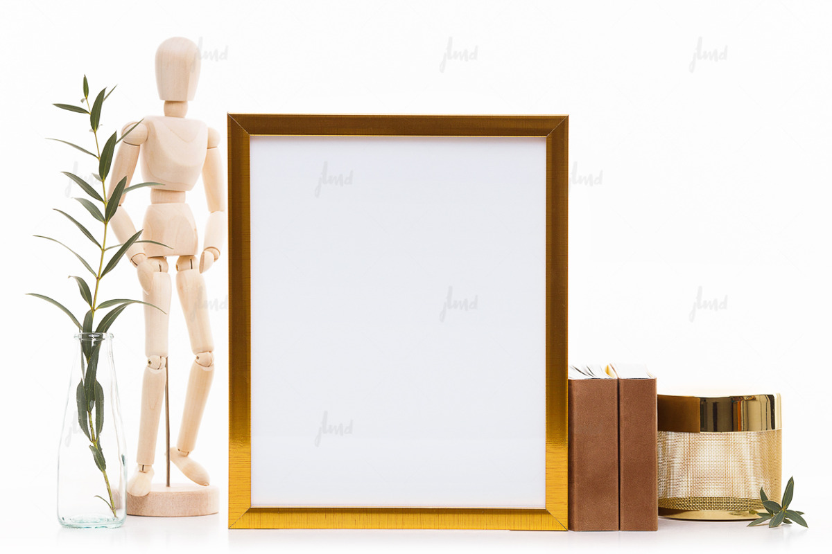 Gold styled frame isolated mockup, a Print Template by JustLikeMyDesktop (Photo 3 of 3)