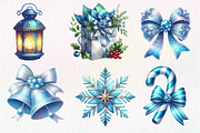 Blue Christmas Clipart Sublimation, an Illustration by Dream Creation (Thumbnail 5 of 7)