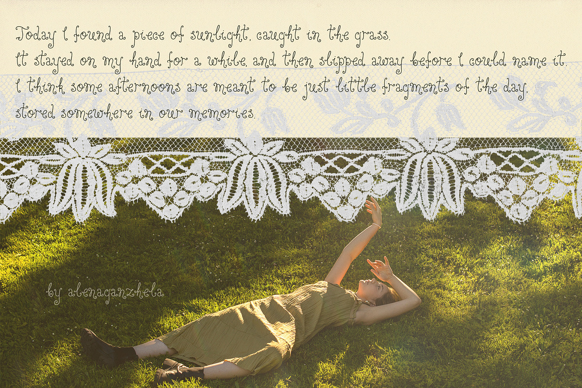 Rue Clementine - curly font, a Handwritten Font by alenaganzhela (Photo 5 of 9)