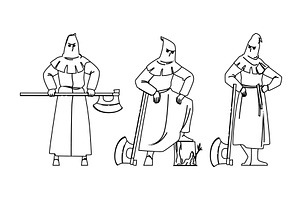 character executioner medieval, a Person Illustration by pikepicture