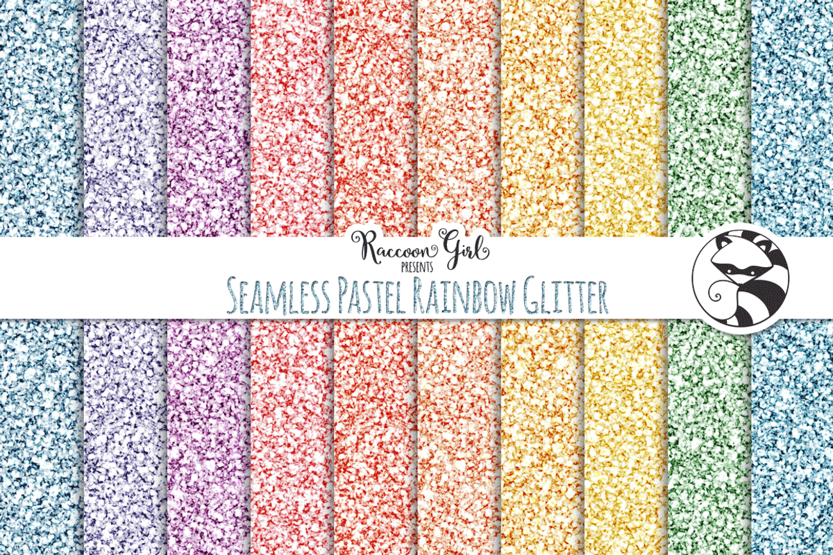 Seamless Pastel Rainbow Glitter