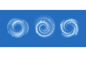 Water flow swirl with air bubbles, an Illustration by Frogella