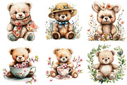 Watercolor Spring Teddy Bear Clipart, an Illustration by DreamPrint404 (Thumbnail 5 of 7)