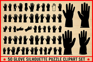 50 Glove Silhouette Clipart Bundle, an Illustration by Creativeshirt
