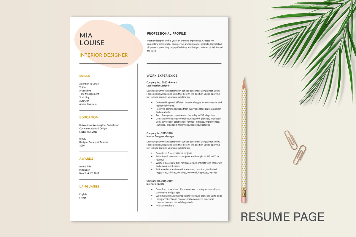 Interior Designer Resume Portfolio, a Resume Template by Stanin Studio (Photo 5 of 10)