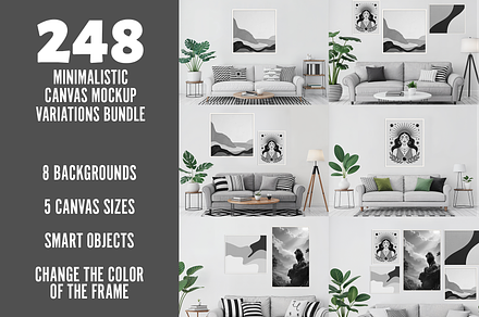 248 Minimalist Canvas Mockup Bundle
