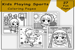 Sports Coloring Pages: Kids Playing, a Sport Illustration by Lamia Emad