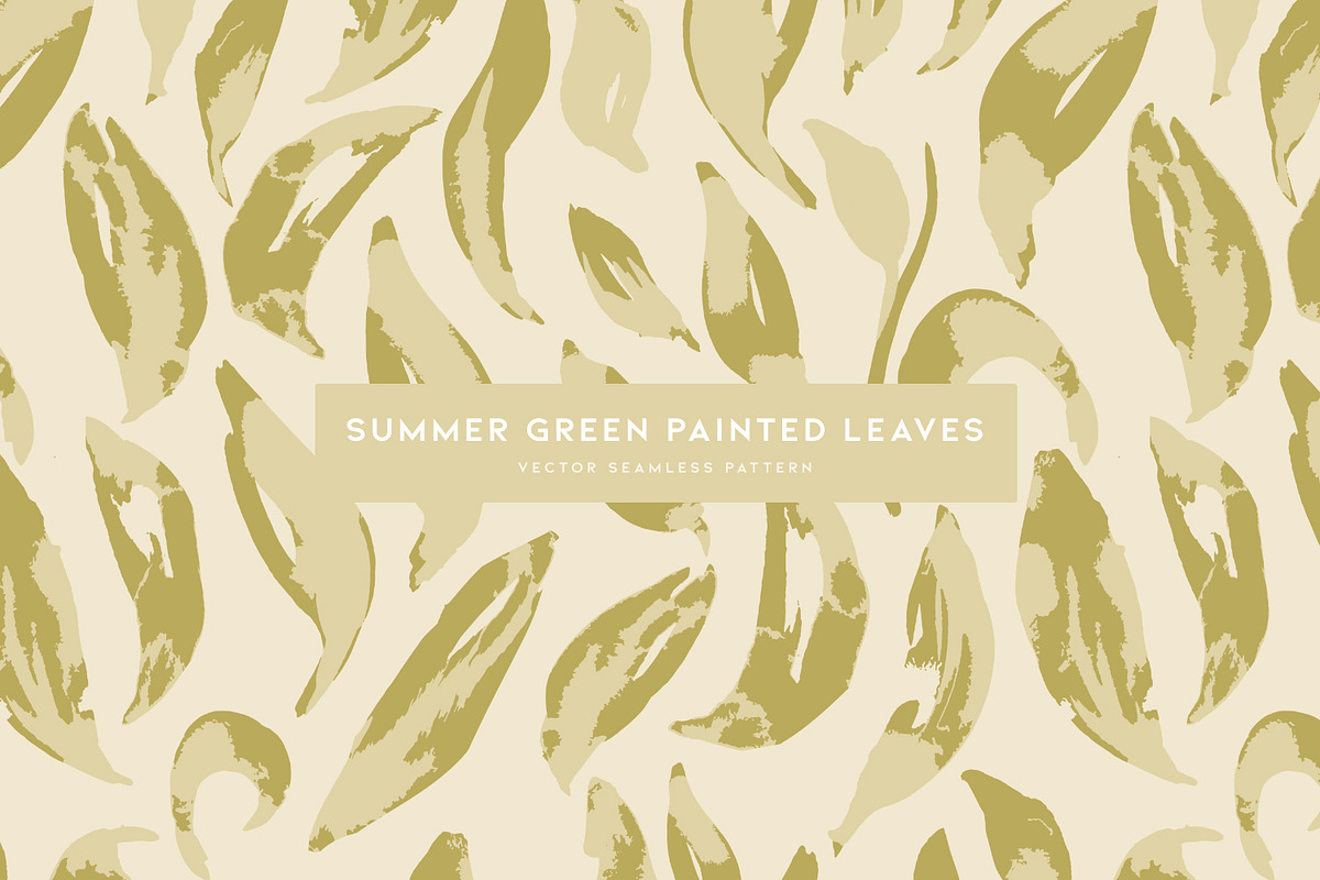Summer Green Painted Leaves, a Pattern Graphic by MalyskaStudio (Photo 1 of 13)