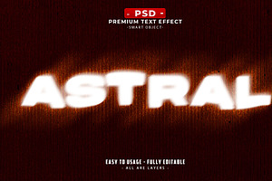 Astral Glowing Blur Text Effect PSD