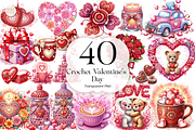 Crochet Valentine’s Day PNG Clipart, an Object Illustration by KennedyStudio (Thumbnail 1 of 5)