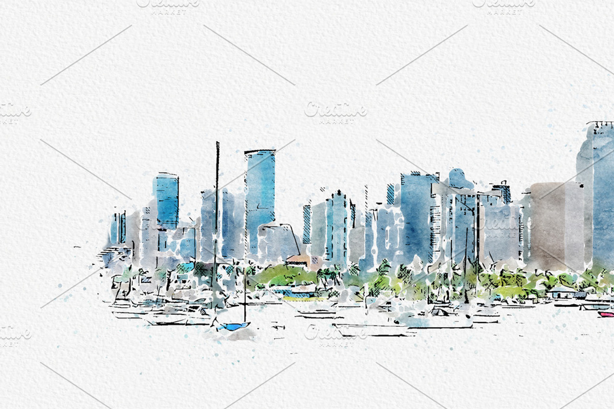 Miami city Downtown skyline, an Object Illustration by Maria Kray