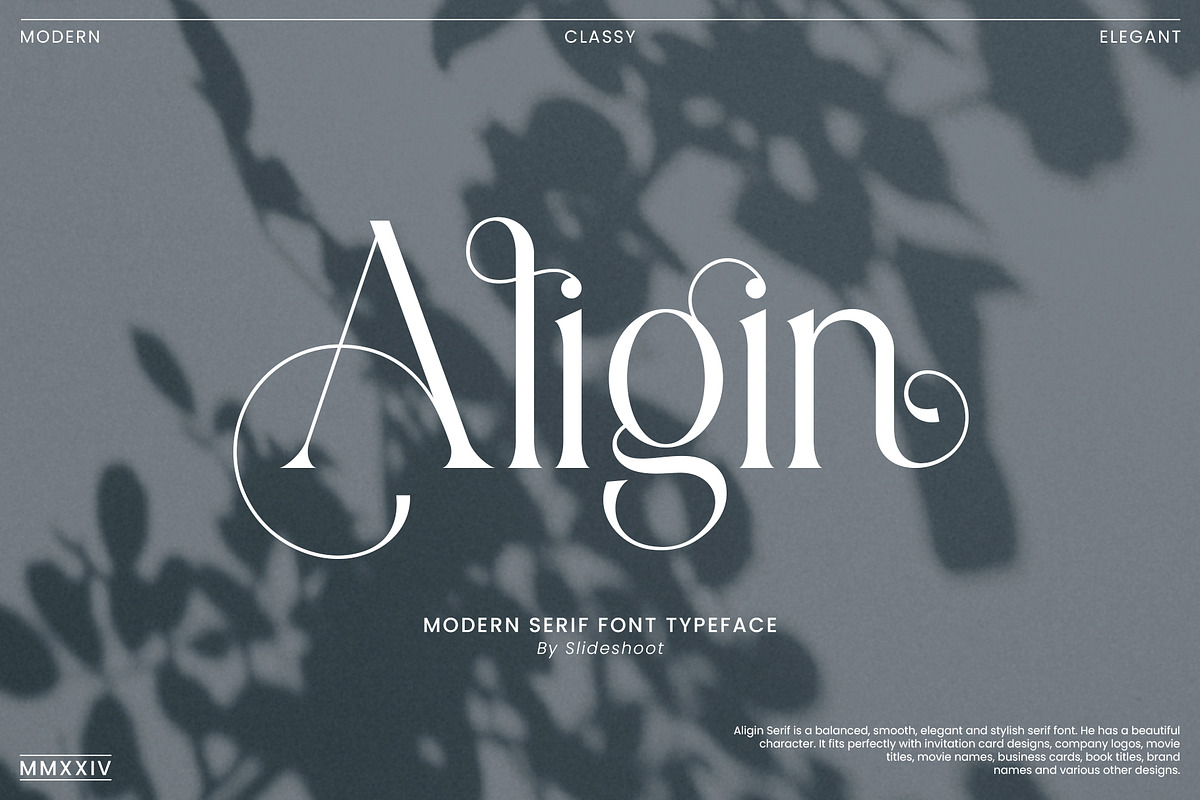 Aligin Serif - Modern Serif Font, a Serif Font by Idea Studio (Photo 1 of 12)