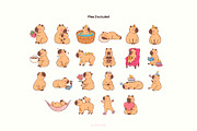 Cute Capybara Clipart Set, an Animal Illustration by Victoruler (Thumbnail 2 of 3)