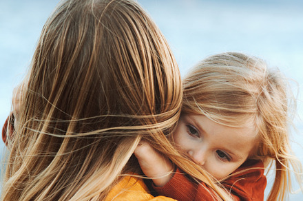 Mother and daughter hugging family lifestyle candid emotions travel together su, a Person Photo by e v e r s t