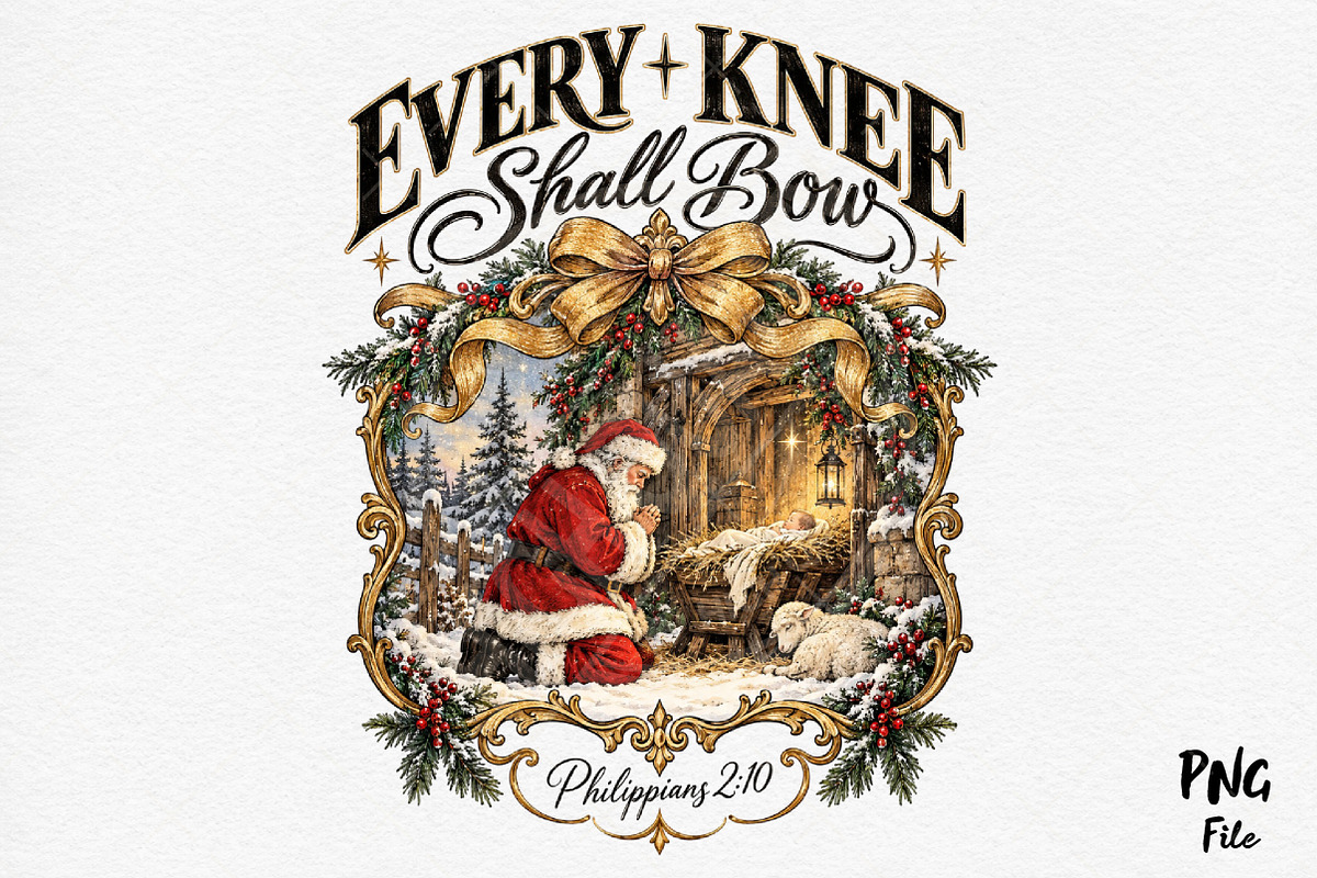 Every Knee Shall Bow Png, Nativity, a Seasonal Illustration by Craft Nest (Photo 1 of 6)