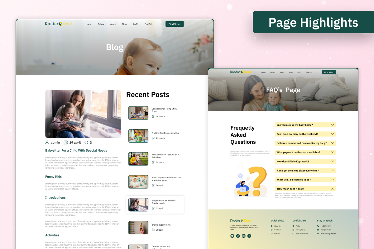 Kiddie Kept-Baby Sitter Website Kit, an UI Kit Template by Uptechies (Photo 4 of 4)