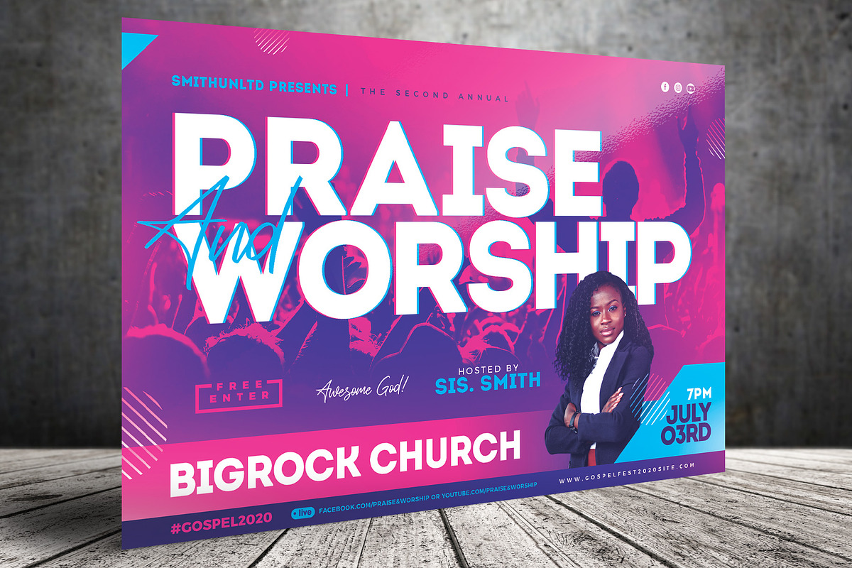 Praise and Worship Flyer - Awesome, a Flyer Template by smithunltd
