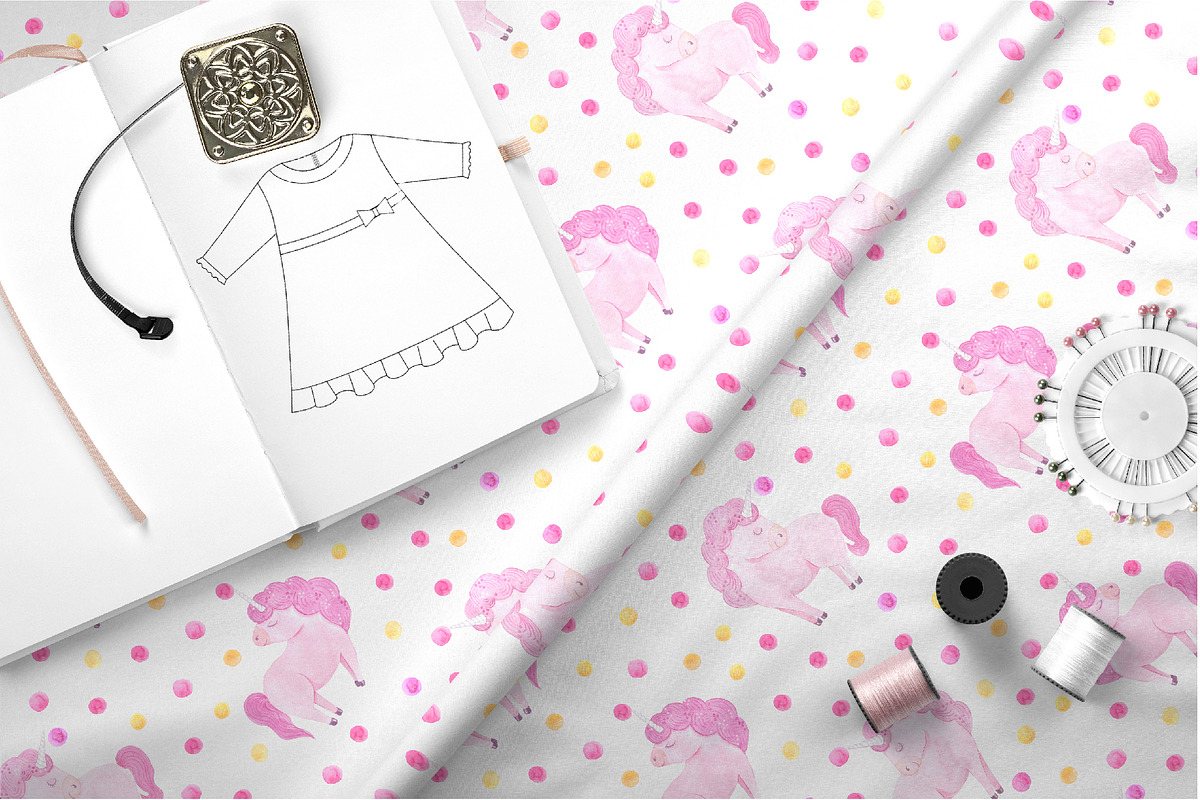 Watercolor Unicorn Design Set, a Decorative Illustration by LarysaZabrotskaya (Photo 8 of 10)