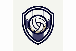 Volleyball Ball Encircled by Shield,, a Graphic by Iftikhar Alam